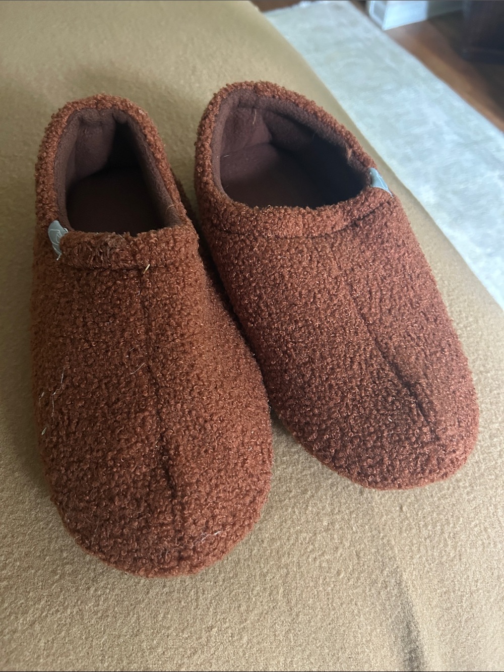 Ladies Cozy Slip-On Slippers - Brown